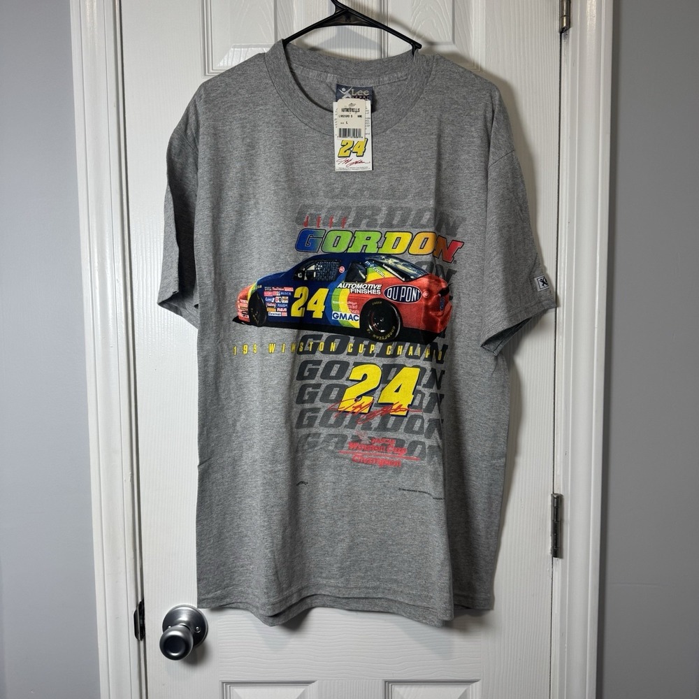 VTG 1995 Jeff Gordon 24 Lee Sport Gray Large L Nascar Winston Cup‎ Champion NWT